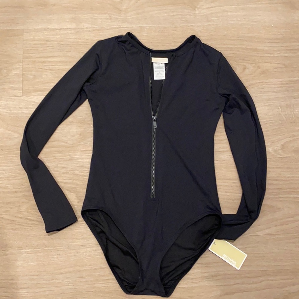 Rare Michael Kors 1 Piece Long Sleeve Swimsuit